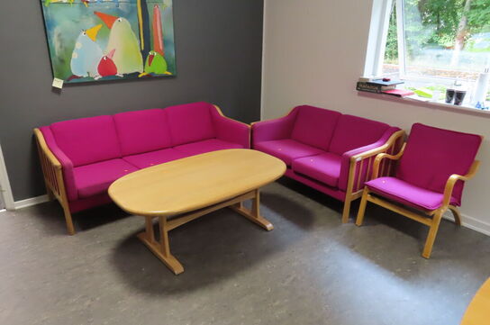 Møbelsæt 3+2 pers. sofa, stol samt bord