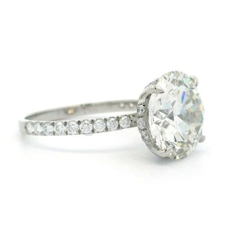 Platinring med stor 5,28 ct. laboratorieskabt diamant. IGI