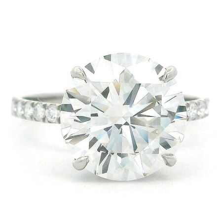 Platinring med stor 5,28 ct. laboratorieskabt diamant. IGI