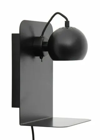 Frandsen ball væg lampe m. usb til opladning sort metal(ubrugt)