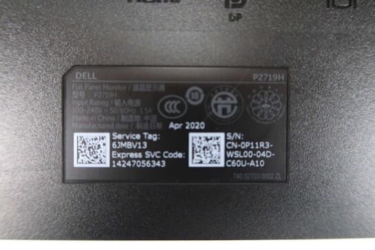 Dell P2719h 27" Full HD skærm