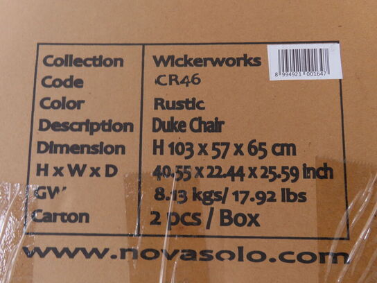 2 stk. stole NOVASOLO WICKERWORKS CR 46