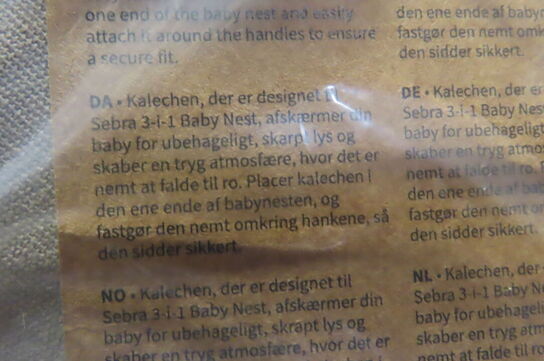 3 stk kaleche til 3-1 babynest SEBRA