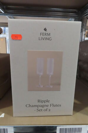 4 stk RIPPLE CHAMPAGNE FLUTES FERM LIVING