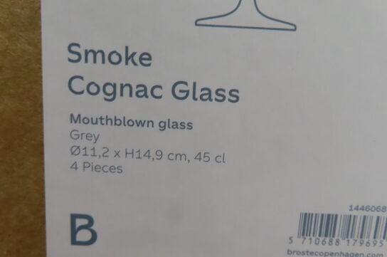 6 stk SMOKE COGNAC GLASS BROSTE COPENHAGEN