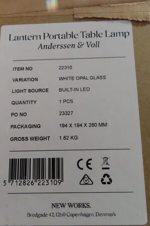 LANTERN PORTABLE TABLE LAMP ANDERSSEN & VOLL