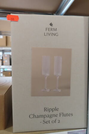4 stk RIPPLE CHAMPAGNE FLUTES FERM LIVING