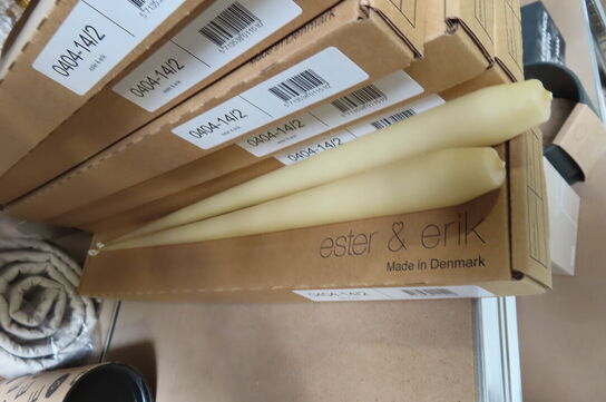 Diverse stearinlys samt 3 stk mini hook ESTER & ERIK