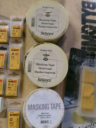 Bits, maletape, fugesæt m.m.