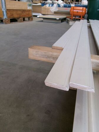 6,65 m fodliste, antik look, hvid