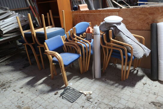 søjleboremaskine, stole, rør m.m.