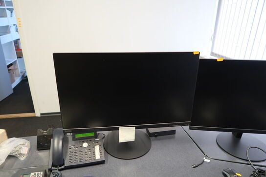 2 stk. computerskærme LENOVO T27i-10, dockingstation, tastatur, mus m.m.
