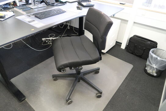 El. hæve/sænke skrivebord uden indhold med kontorsto og skuffemodul