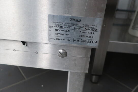 Hætteopvaskemaskine HOBART 615-15D samt stikvogn og bakker