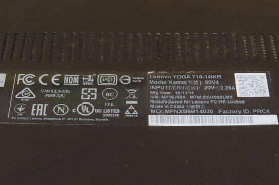 Bærbar LENOVO YOGA 710-14IKB