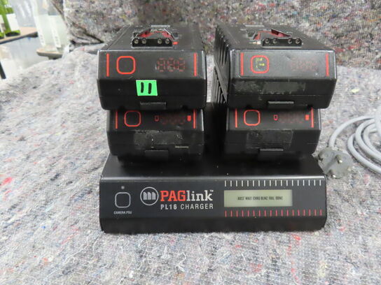 4 stk. batterier og oplader - PAGLINK PL16 (MOMSFRI)