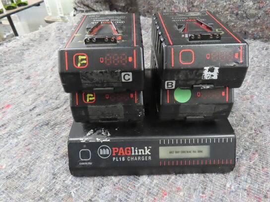 4 stk. batterier og oplader - PAGLINK PL16 (MOMSFRI)
