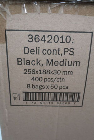 400 stk. deli cont ps black medium