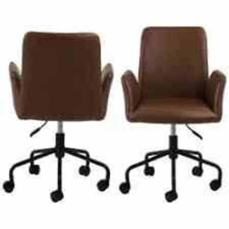 Naya Skrivebordsstol, Retro læderlook Cognac 