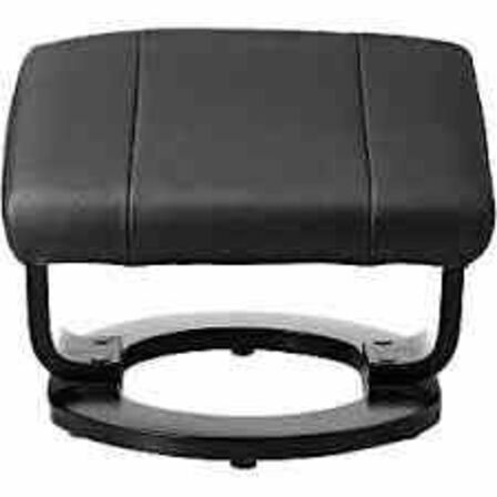 Boss lænestol inkl. fodskammel - sort kunstlæder 