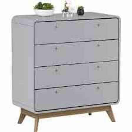Caitlin kommode med fire skuffer - grå