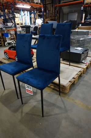 4 stk Demina Spisebordsstole – Mørkeblå Dublin Stof