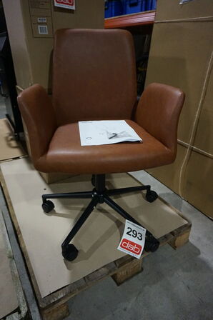 Naya Skrivebordsstol, Retro læderlook Cognac 