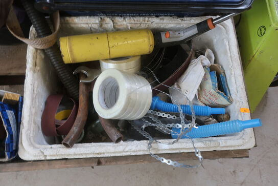 Slibeskiver, kabeltromle, tape, sandpapir m.m.