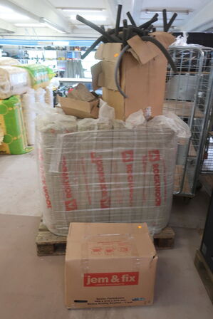 Div. Isolering, bagstop, tagbinder m.m.