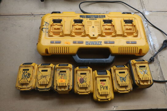 7 batterier og lader, muligvis defekte 