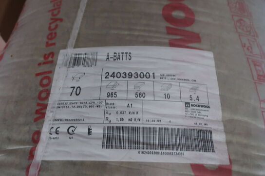 Div. Isolering, bagstop, tagbinder m.m.