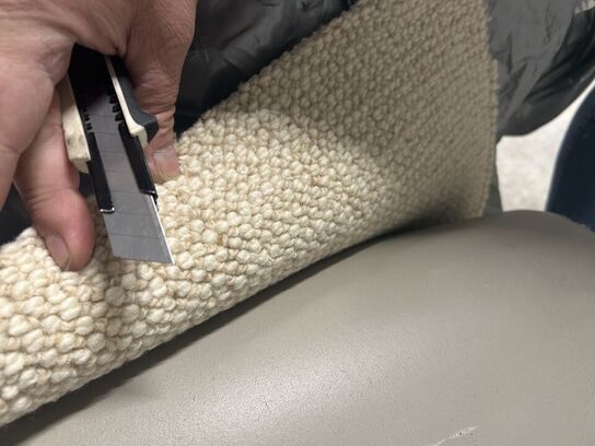 Ege gulvtæppe Quadro hvid/lys beige 7,31 m2