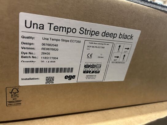 Tæppefliser egetæpper Stripe Deep Black 18m2