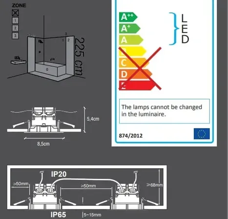 2 stk. nordlux clarkson downlight 3 kit hvid ip65 4000k(ubrugt)