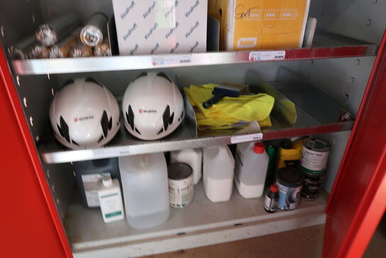 Div. Plejemidler, fugemasse, støvmasker m.m. (skab medfølger ikke)