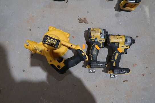 3 stk. akku håndværktøj DEWALT DCF850, DCF887, DCV100