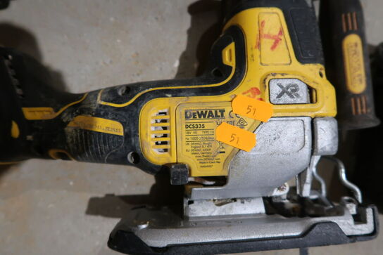 3 stk. akku håndværktøj DEWALT DCS335, DCS355 med 2 stk. batterier og lader