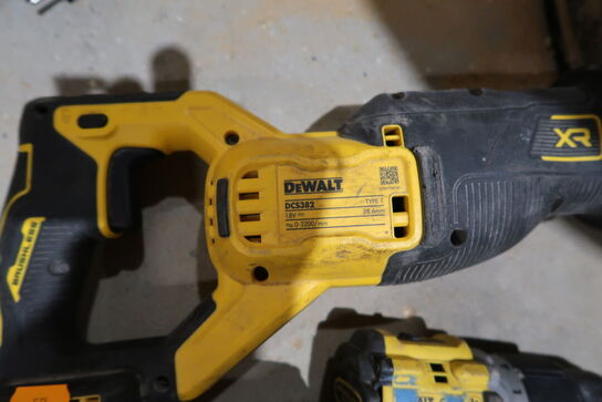3 stk. akku håndværktøj DEWALT DCS382 m.fl. med 1 stk. batteri 