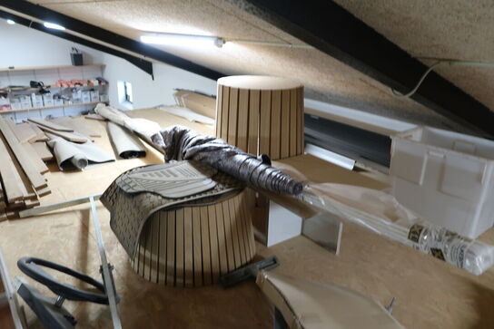 Div. Stel til bordplader, tagplader, planker, vintermåtter m.m.