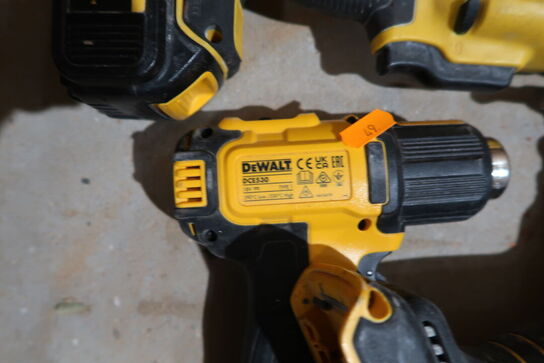 3 stk. akku håndværktøj DEWALT DCS335, DCE530, DCS355 med 2 stk. batterier og lader