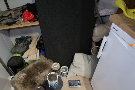 Div. Troldteltplader, maling, brugskunst, kabeltromle m.m.