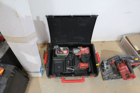 Akku slagnøgle MILWAUKEE M18 ONEFHIWF12 med 3 stk. værktøjskasser