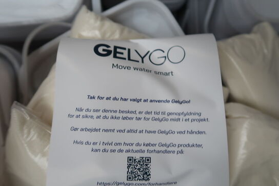 16 stk. spande med vandabsorberende granulat GELYGO 6kg, vejl. udsalgspris pr stk: 1100,- kr