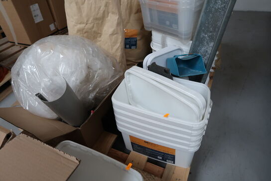 Div. Doseringskander GELYGO, spande, reol m.m.