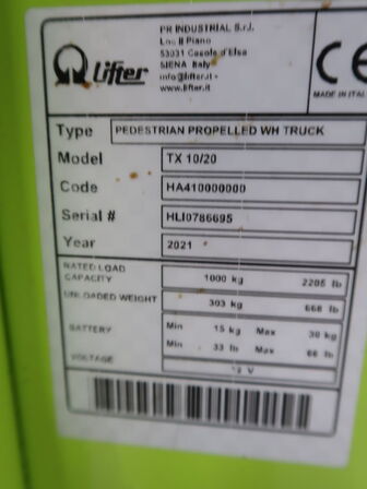 Elektrisk stabler PRAMAC LIFTER TX10/20