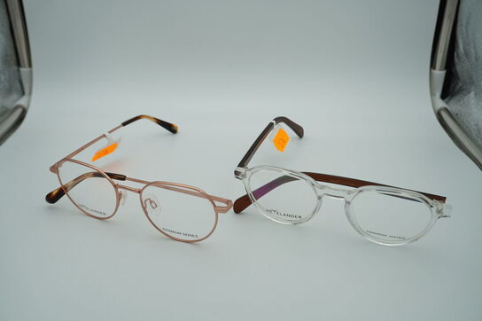 2 brillestel HEYELANDER: 1 titanium og 1 acetate 