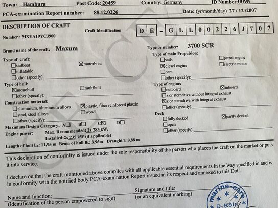 Motorbåd - MAXUM 3700 SCR (MOMSFRI)