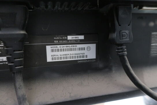 Computerskærm PHILIPS 241B8Q, håndscanner, tastatur og mus