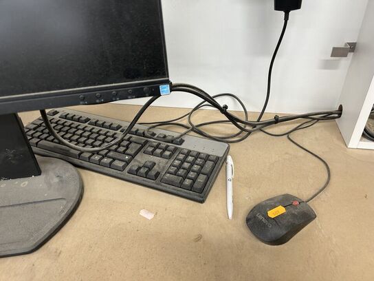 Computerskærm PHILIPS Brilliance 241B, computer LENOVO, tastatur, mus 
