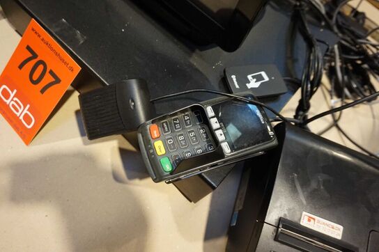 Kasseterminal med dankort, bluetoth, bonprinter m.m. (MOMSFRI) 